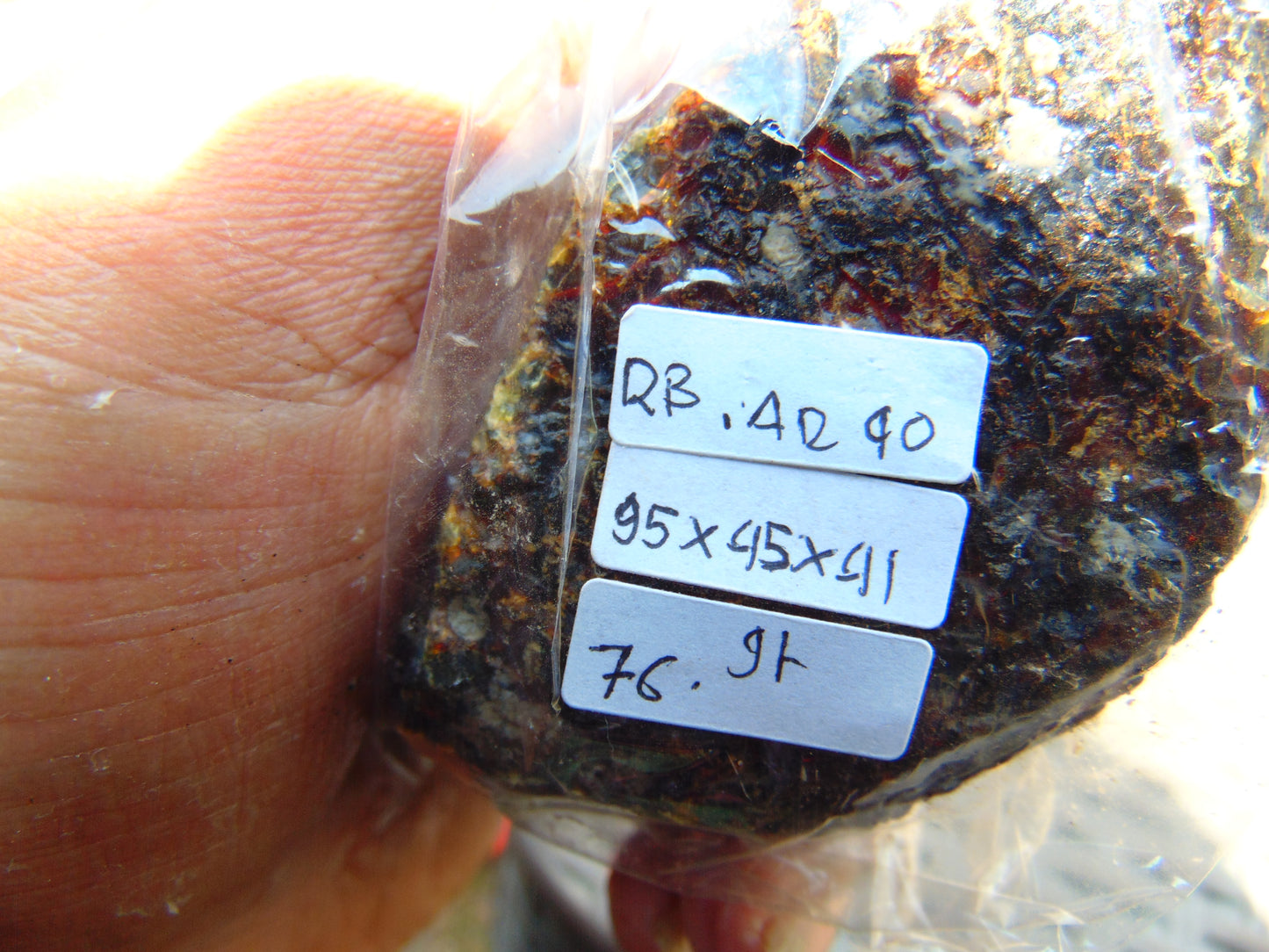 76 gram Rough Raw Indonesian Blue Amber for Healing RBAR40