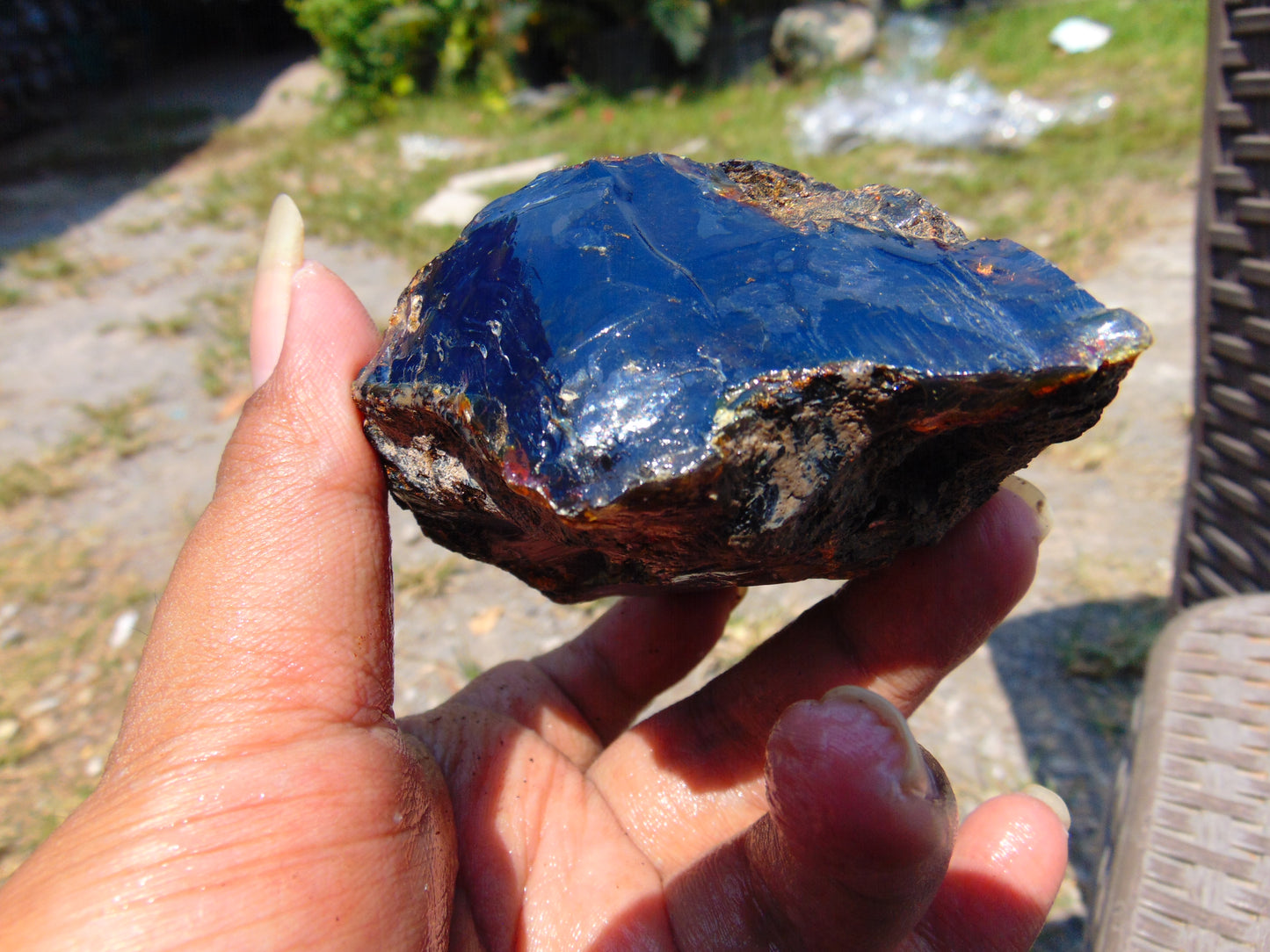 114 gram Rough Raw Indonesian Blue Amber for Healing RBAR35