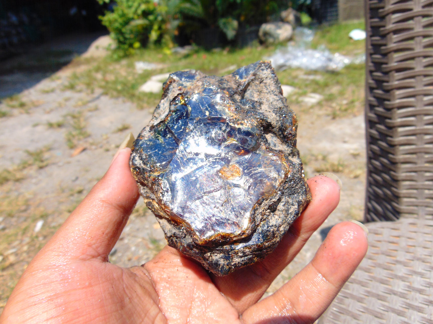 114 gram Rough Raw Indonesian Blue Amber for Healing RBAR35