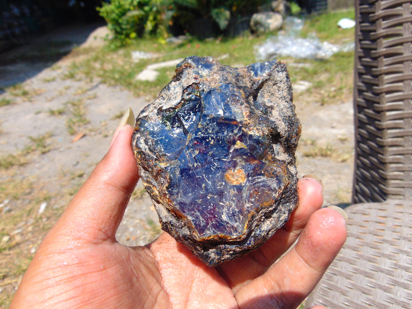 114 gram Rough Raw Indonesian Blue Amber for Healing RBAR35