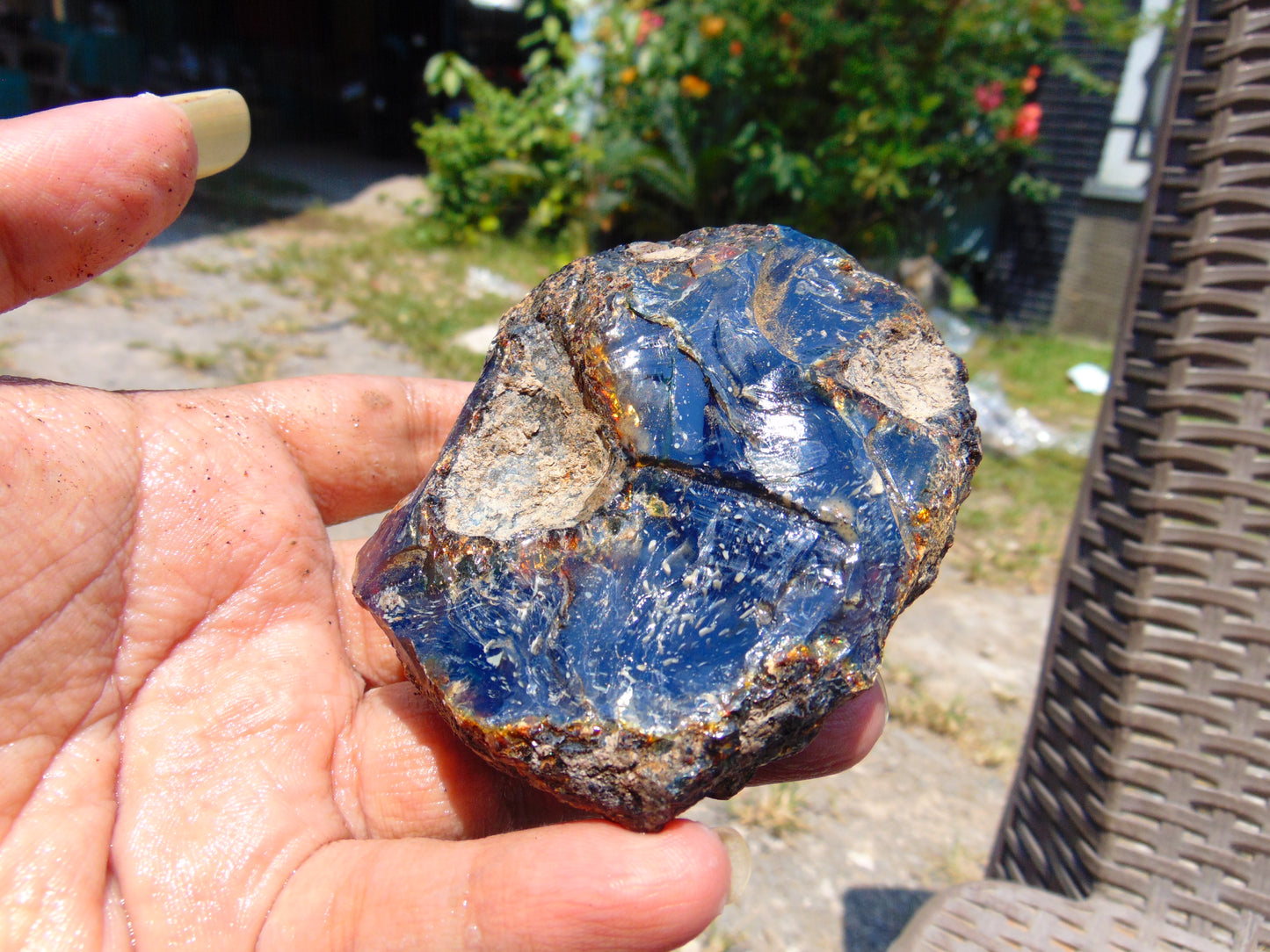 114 gram Rough Raw Indonesian Blue Amber for Healing RBAR35