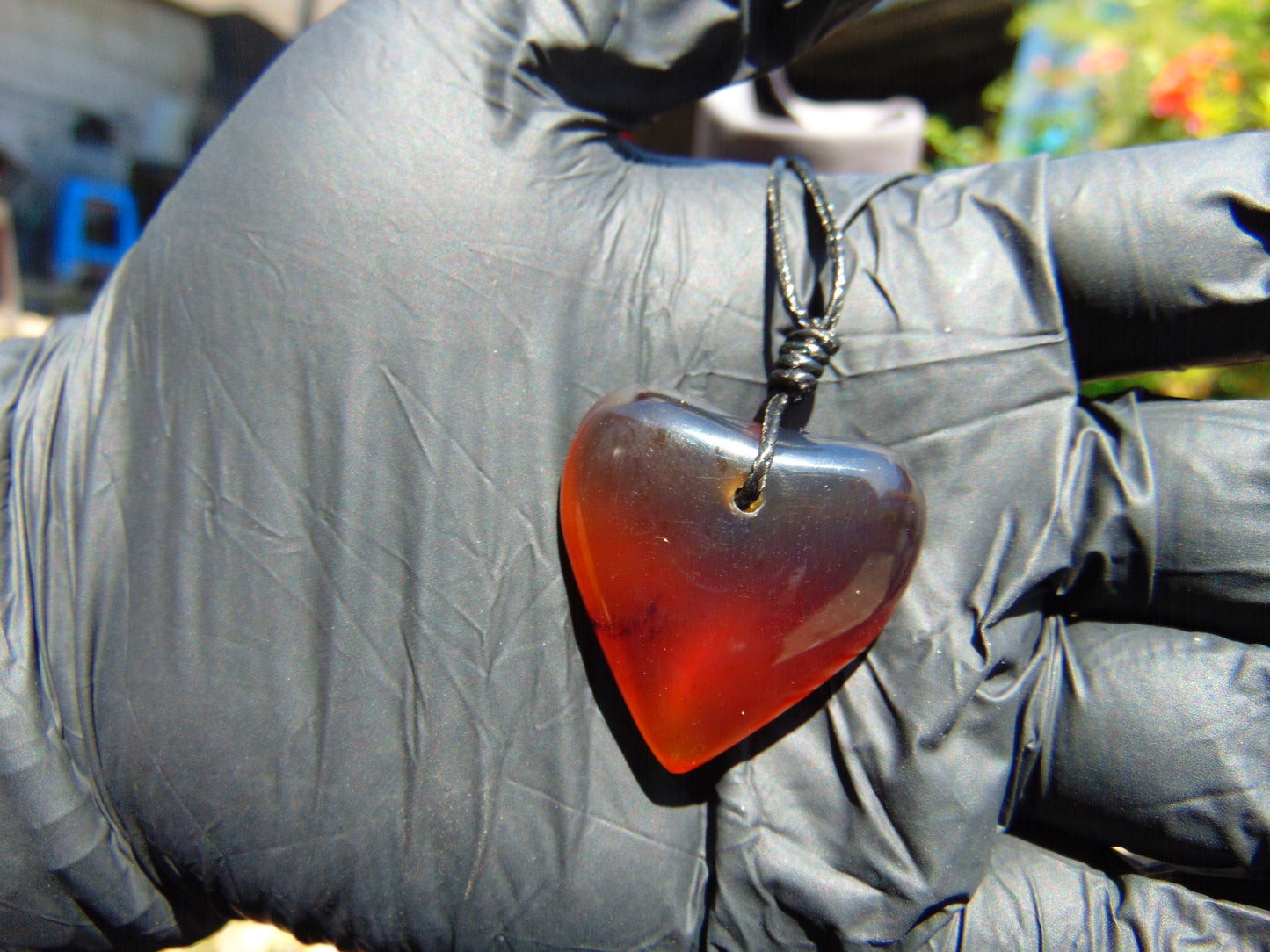 7 gr Heart Pendant Indonesian Blue Amber for Healing 25Y166
