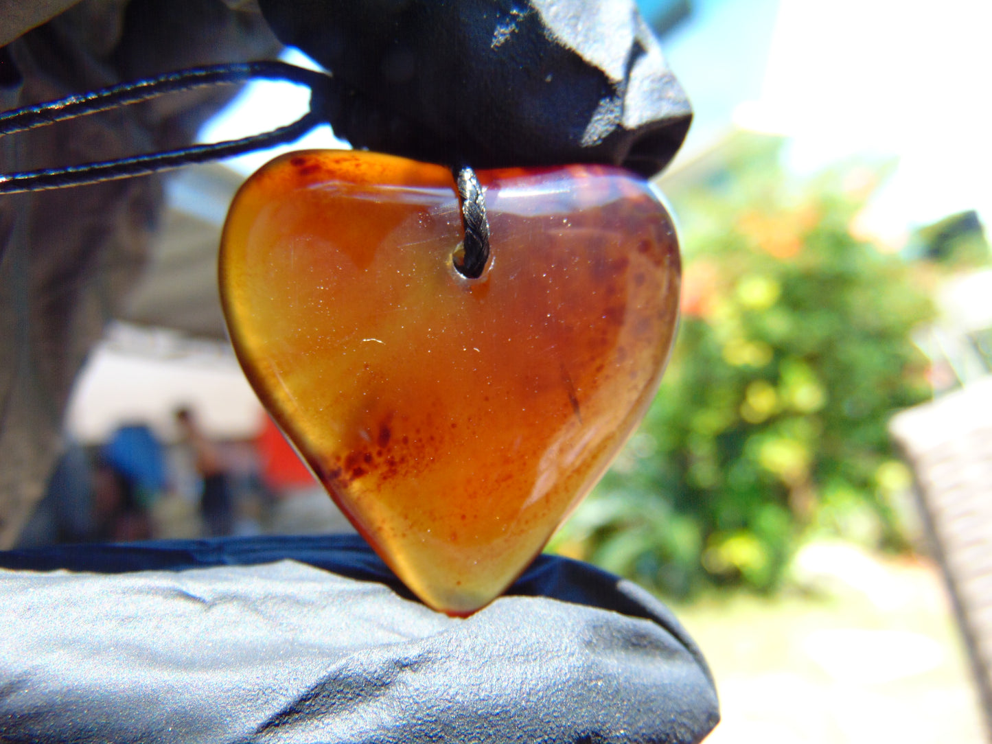 7 gr Heart Pendant Indonesian Blue Amber for Healing 25Y166