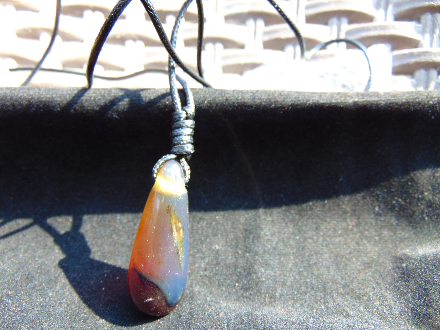 7 gram Pendant Indonesian Blue Red Amber for Healing pb247