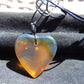 7 gr Heart Pendant Indonesian Crystal Blue Amber for Healing 25Y210
