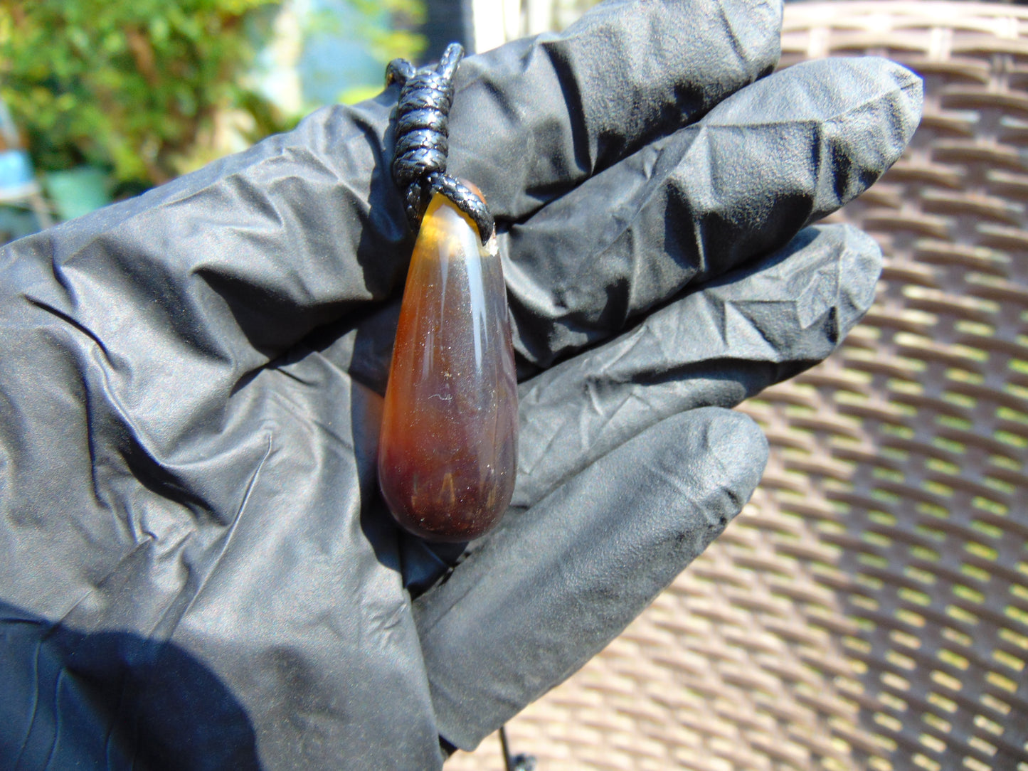 7 gram Pendant Indonesian Blue Red Amber for Healing pb247