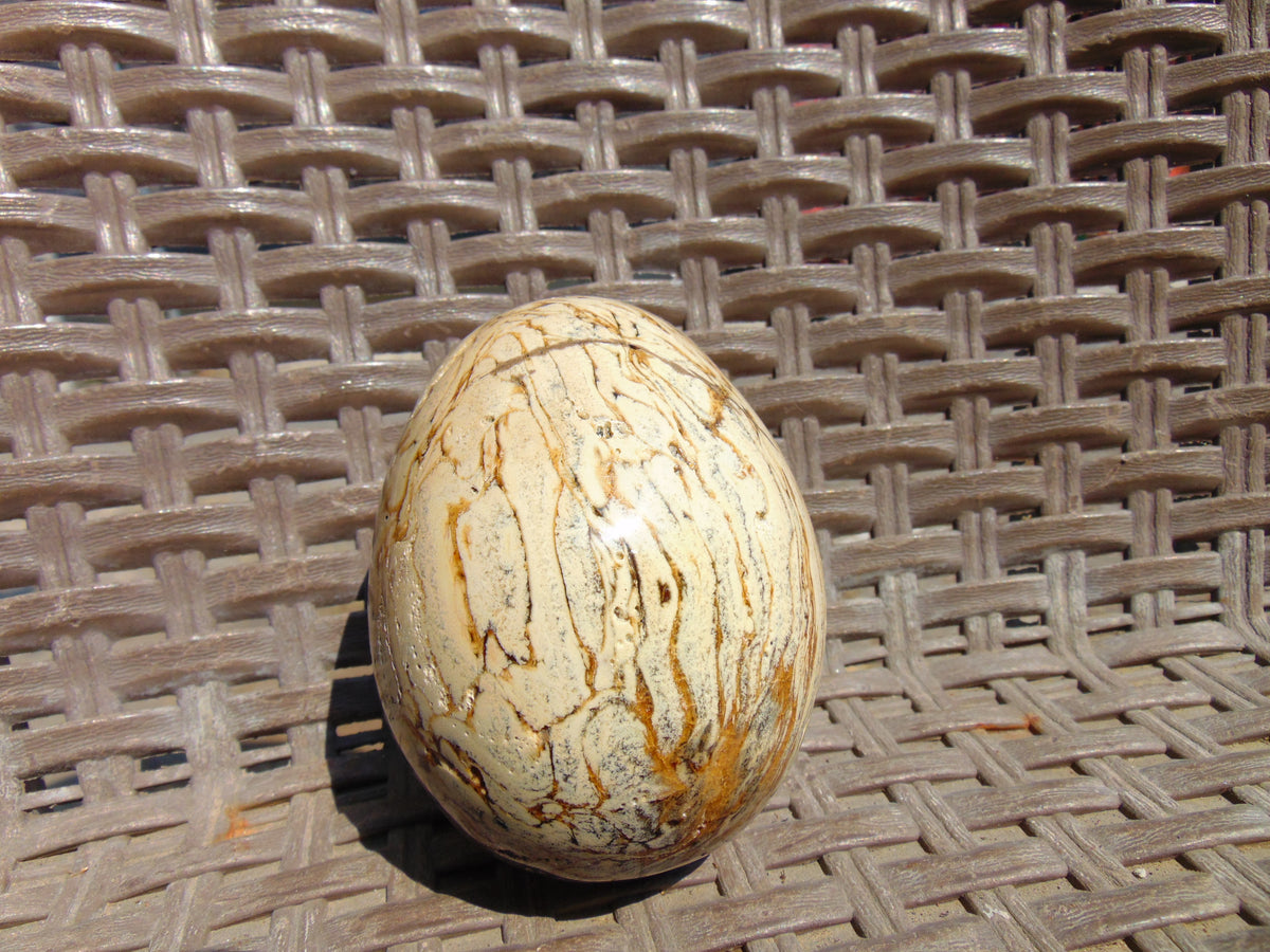 190 gr Shaped Egg - 84x64 mm Indonesia Aromatic Perfumed Yellow Cream Amber , Natural Stone Egg, Unique Home & Altar Decor 26CTL2