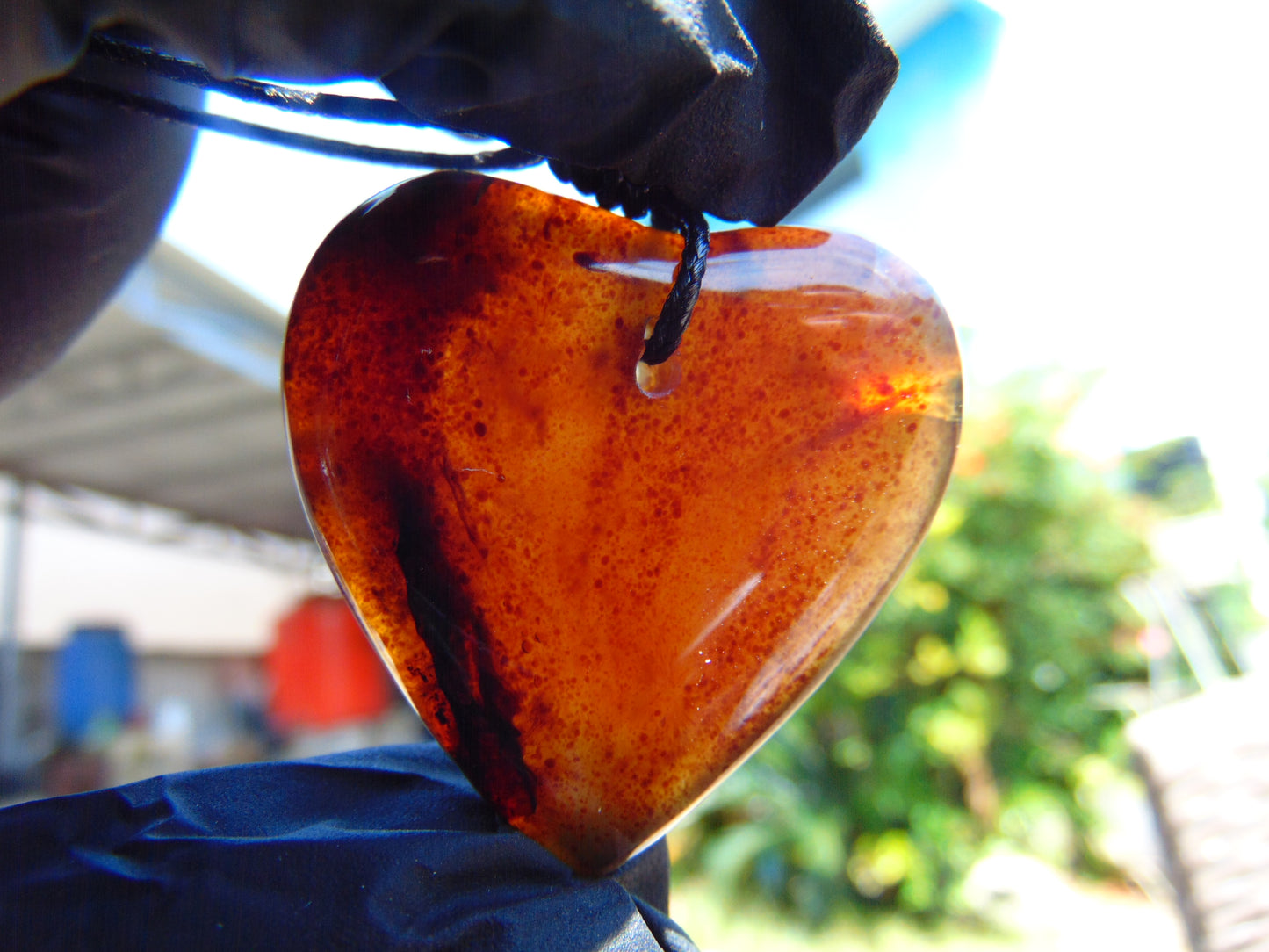 12 gr Heart Pendant Indonesian Blue Amber for Healing 25Y141