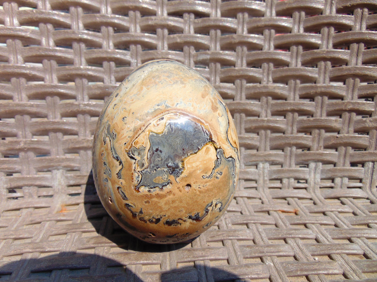 223 gr Shaped Egg - 85x70 mm Indonesia Aromatic Perfumed Yellow Cream Amber, Natural Stone Egg, Unique Home & Altar Decor 26CTL3