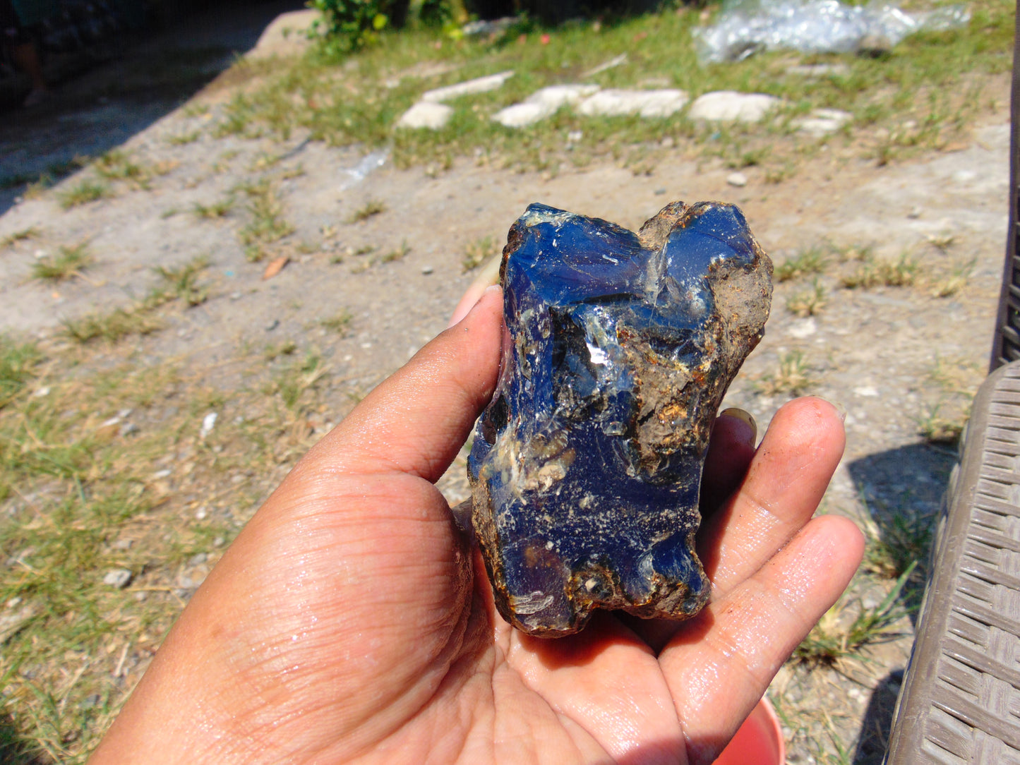 196 gram Rough Raw Indonesian Blue Amber for Healing RBAR47