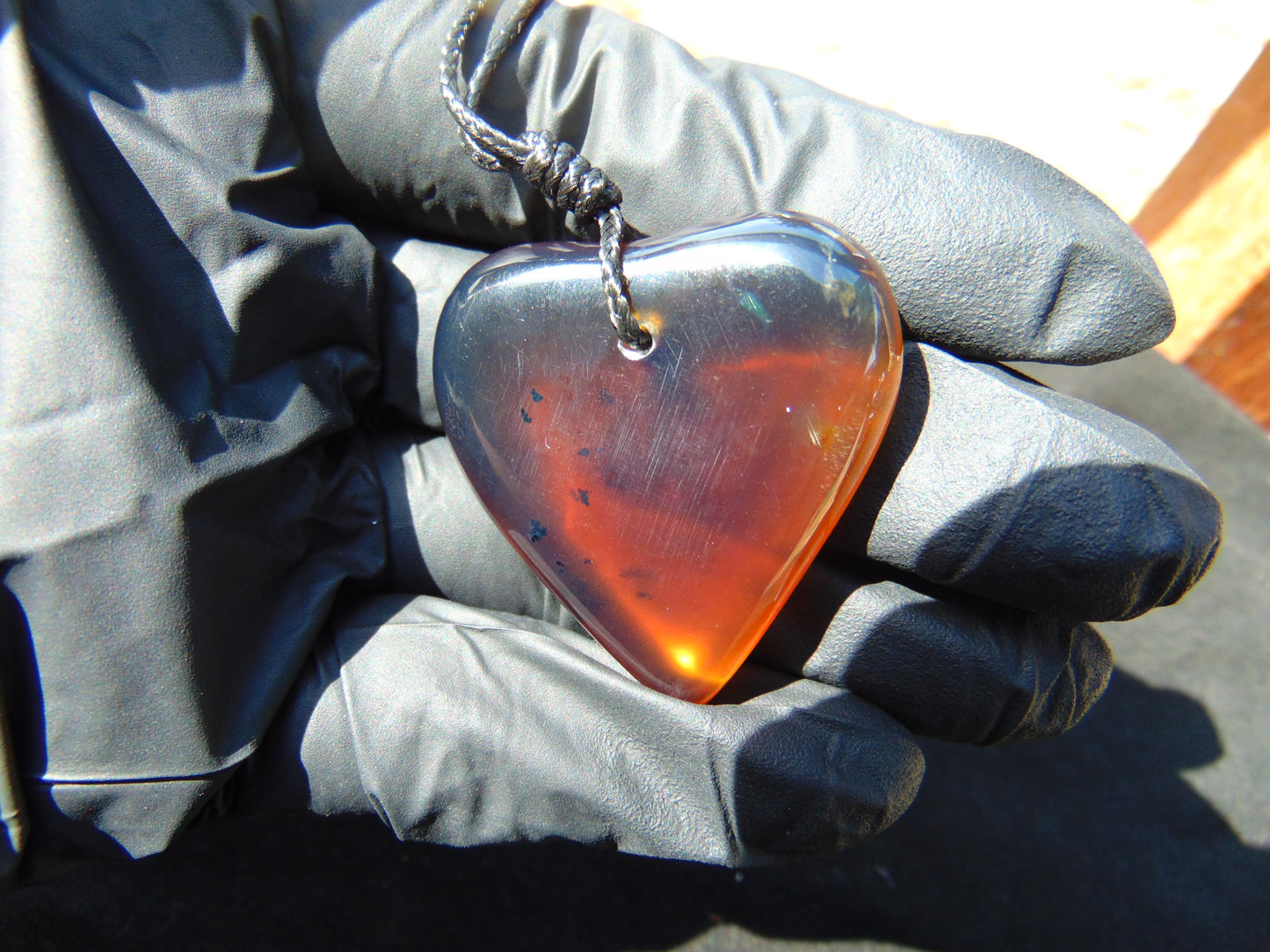 10 gr Heart Pendant Indonesian Blue Amber for Healing 25Y152