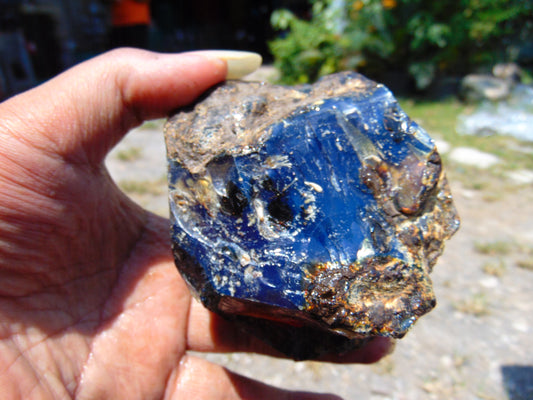 196 gram Rough Raw Indonesian Blue Amber for Healing RBAR47