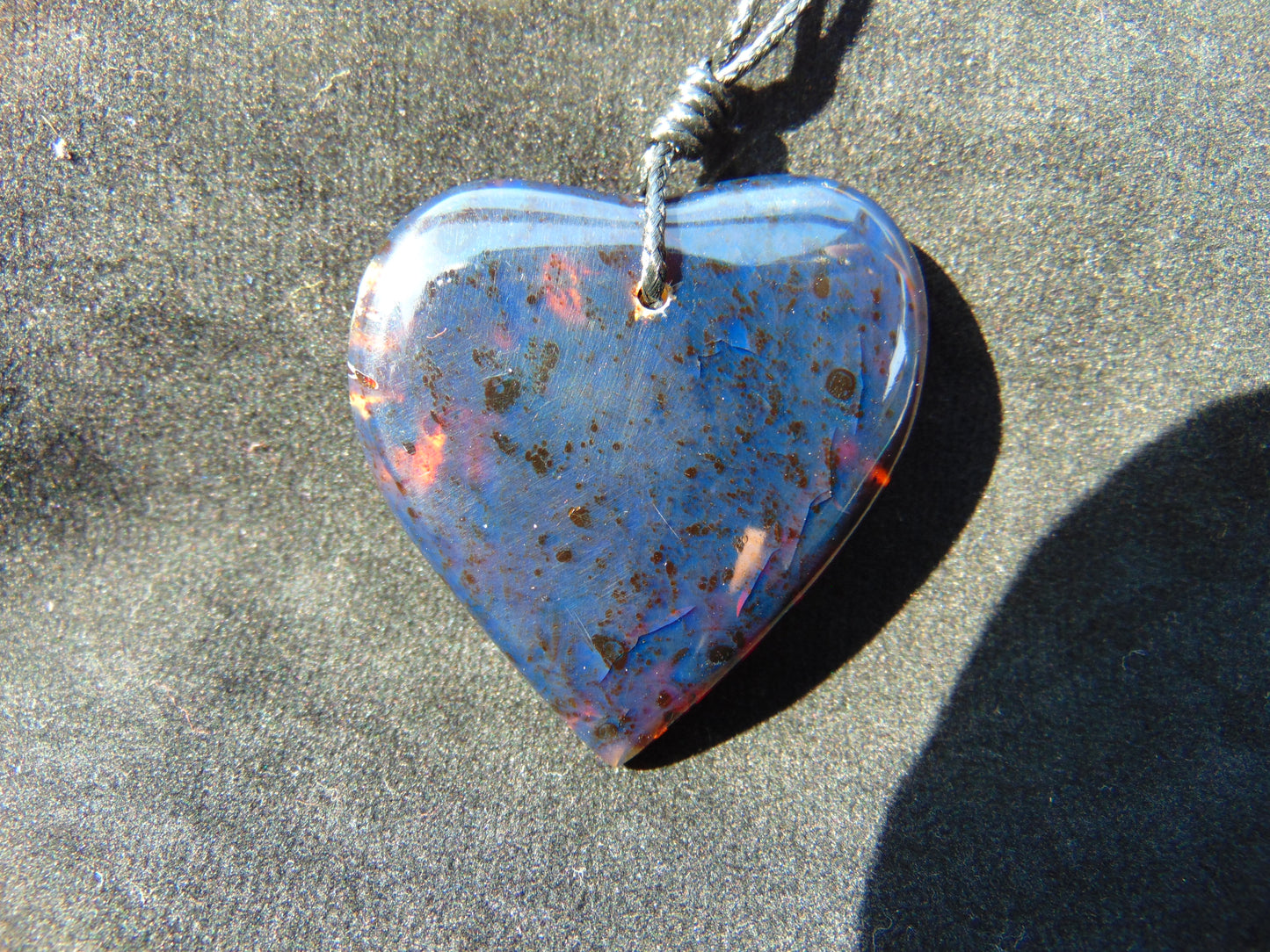 12 gr Heart Pendant Indonesian Blue Amber for Healing 25Y215