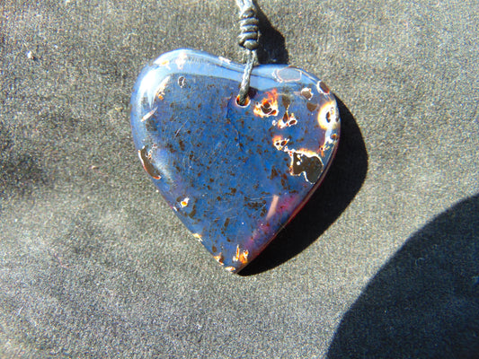 12 gr Heart Pendant Indonesian Blue Amber for Healing 25Y215