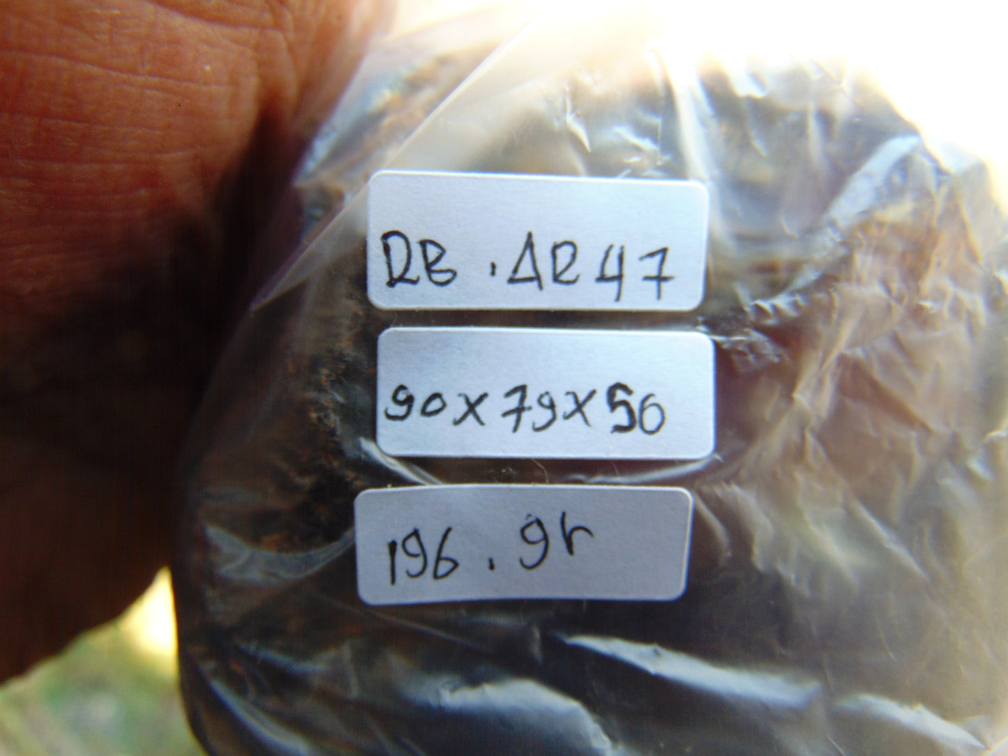 196 gram Rough Raw Indonesian Blue Amber for Healing RBAR47