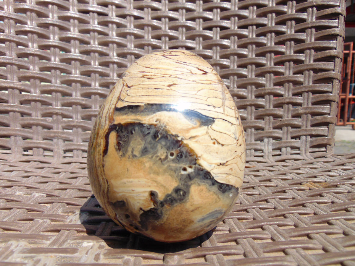 218 gr Shaped  Egg - 82x70 mm Indonesia Aromatic Perfumed Yellow Cream Amber, Natural Stone Egg, Unique Home & Altar Decor 26CTL10