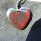 7 gr Heart Pendant Indonesian Crystal Red Amber for Healing 25N203