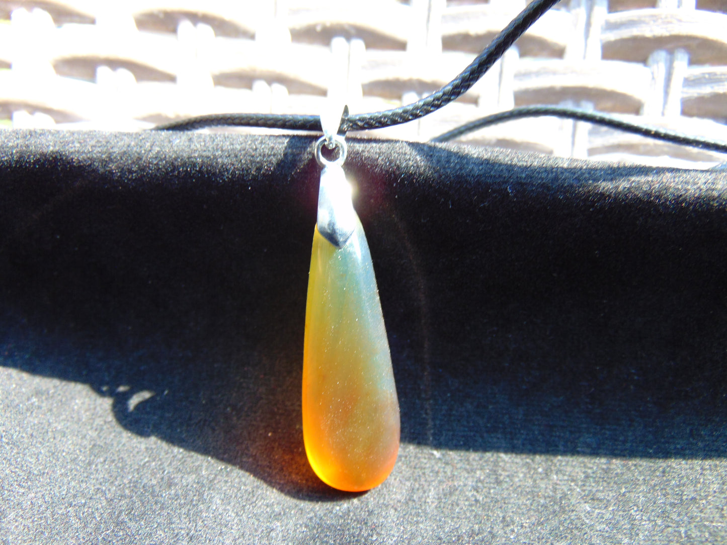 8 gram Teardrop Pendant Indonesian Blue Amber for Healing PB154