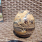 216 gr Shaped  Egg - 84x70 mm Indonesia Aromatic Perfumed Yellow Cream Amber, Natural Stone Egg, Unique Home & Altar Decor 26CTL11