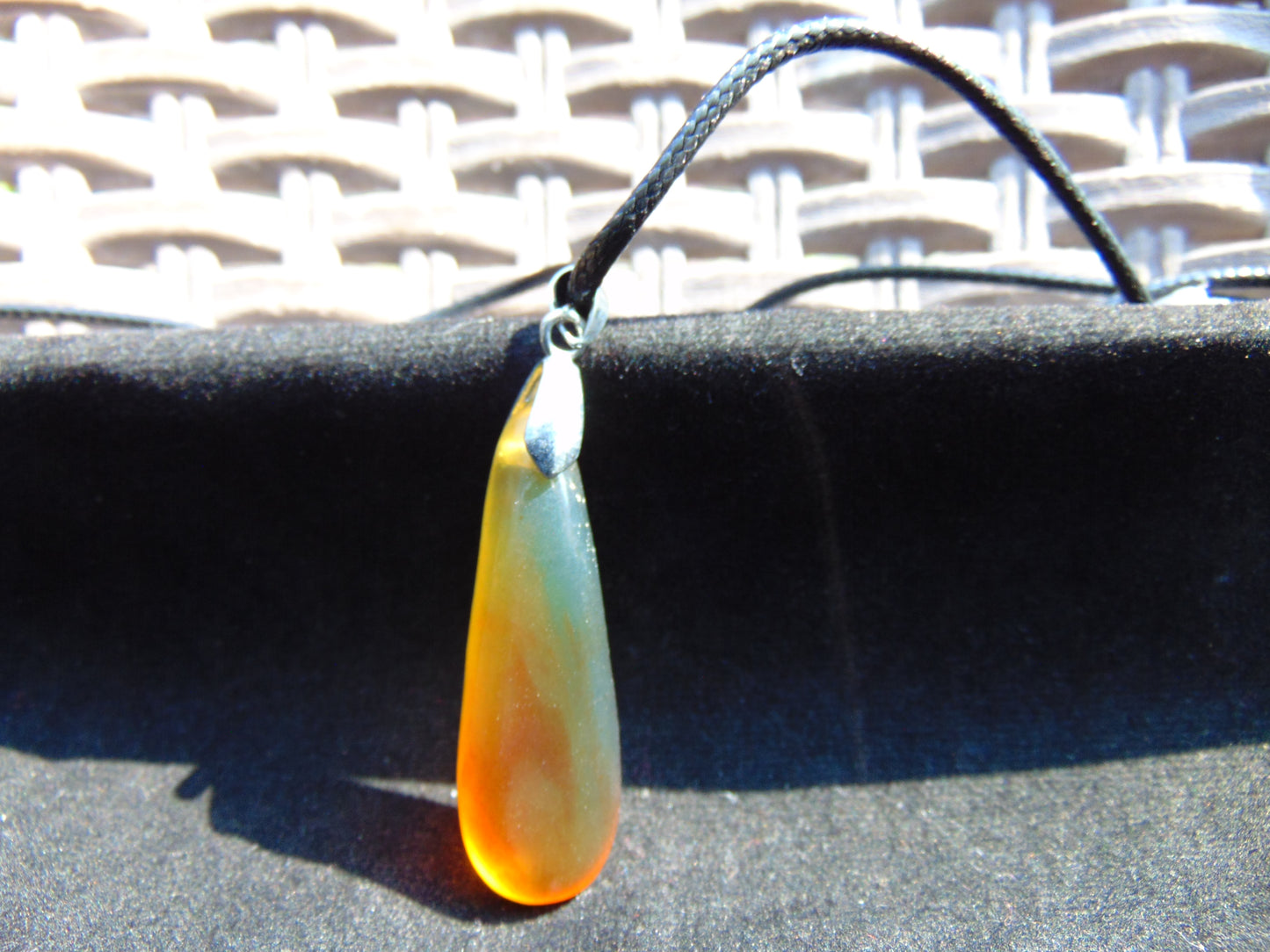 8 gram Teardrop Pendant Indonesian Blue Amber for Healing PB154