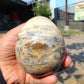 216 gr Shaped  Egg - 84x70 mm Indonesia Aromatic Perfumed Yellow Cream Amber, Natural Stone Egg, Unique Home & Altar Decor 26CTL11