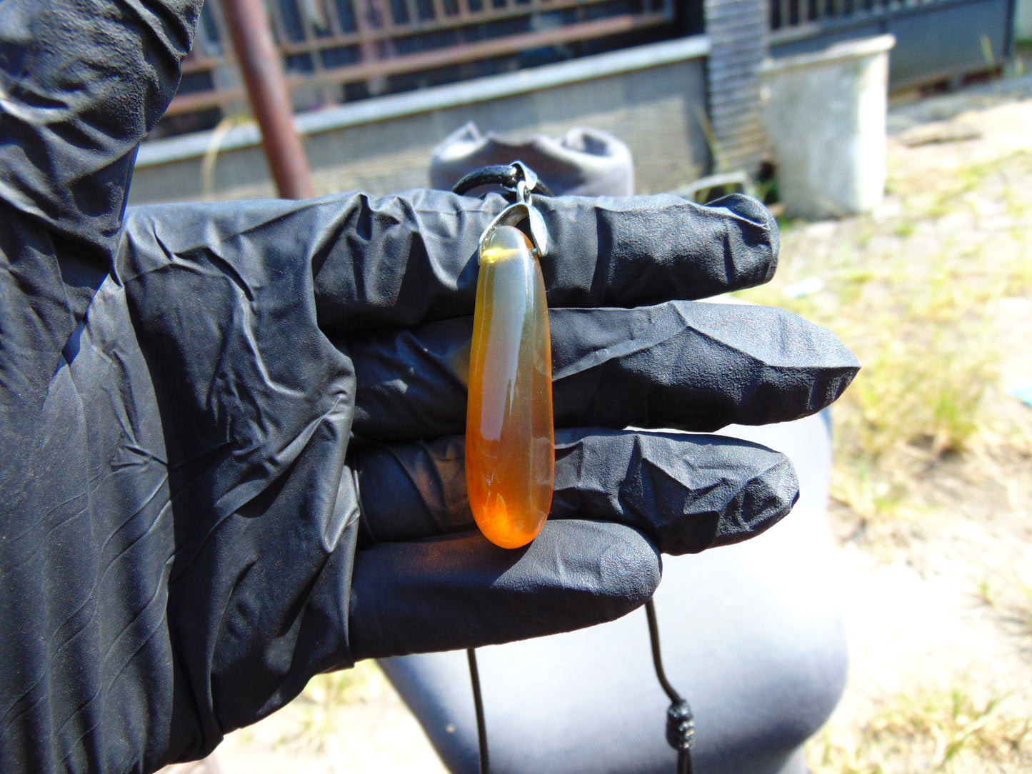 8 gram Teardrop Pendant Indonesian Blue Amber for Healing PB154
