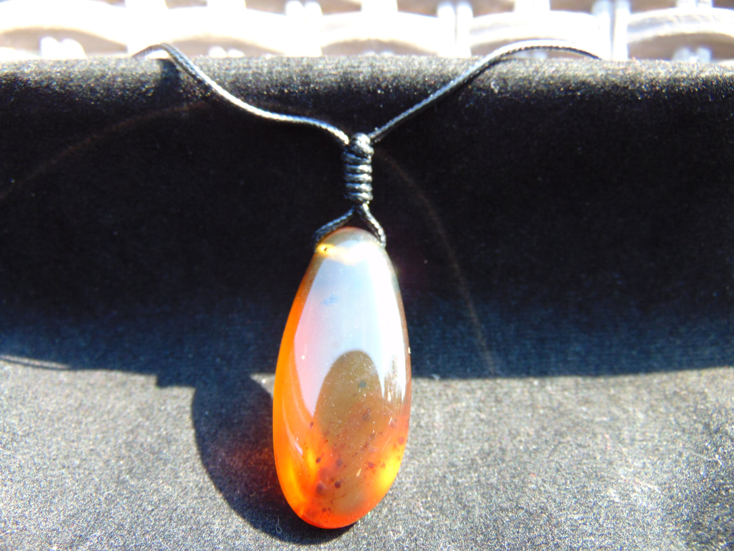 6 gram Teardrop Pendant Indonesian Blue Amber for Healing PB137