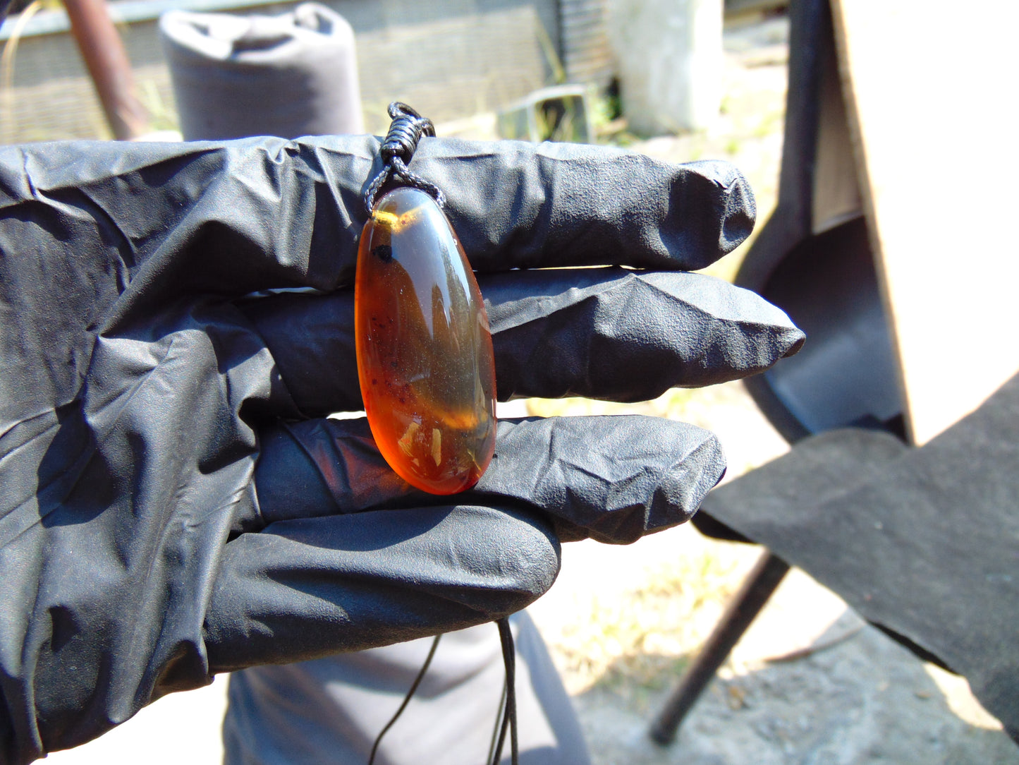 6 gram Teardrop Pendant Indonesian Blue Amber for Healing PB137