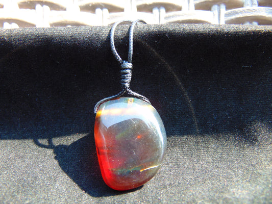 9 gram Pendant Indonesian Blue Red Amber for Healing rb23
