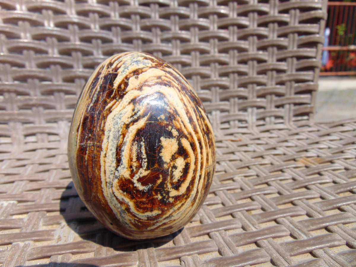147 gr Shaped Egg - 87x71 mm Indonesia Aromatic Perfumed Yellow Cream Amber , Natural Stone Egg, Unique Home & Altar Decor 26CTL15