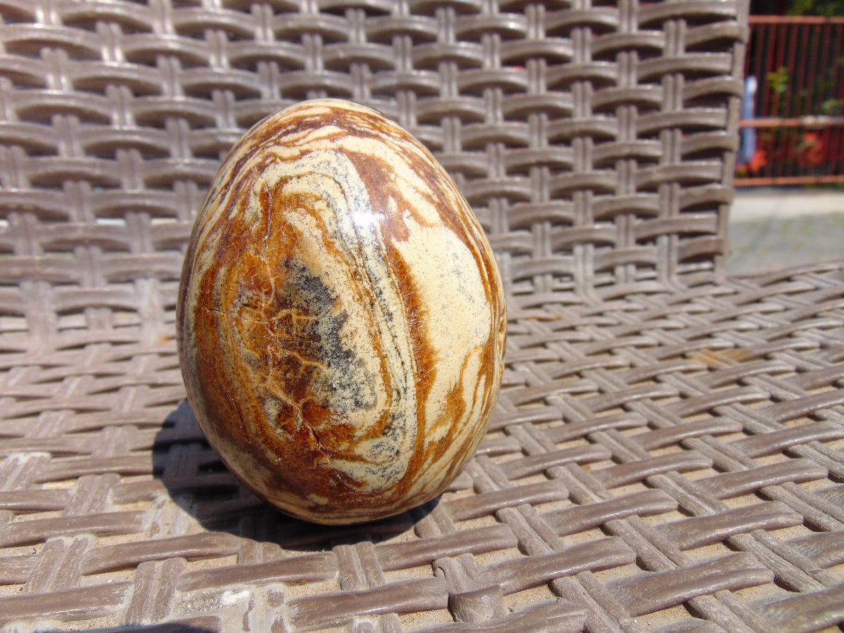 147 gr Shaped Egg - 87x71 mm Indonesia Aromatic Perfumed Yellow Cream Amber , Natural Stone Egg, Unique Home & Altar Decor 26CTL15