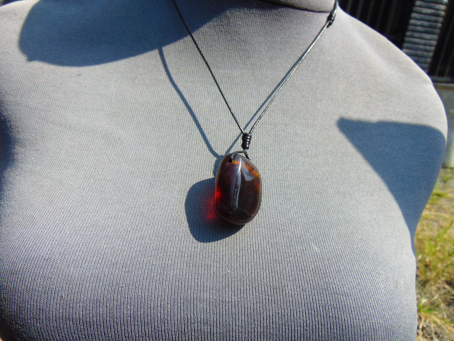 9 gram Pendant Indonesian Blue Red Amber for Healing rb23