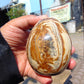 147 gr Shaped Egg - 87x71 mm Indonesia Aromatic Perfumed Yellow Cream Amber , Natural Stone Egg, Unique Home & Altar Decor 26CTL15