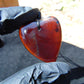 6 gr Heart Pendant Indonesian Red Purple Amber for Healing 25N219