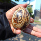 147 gr Shaped Egg - 87x71 mm Indonesia Aromatic Perfumed Yellow Cream Amber , Natural Stone Egg, Unique Home & Altar Decor 26CTL15