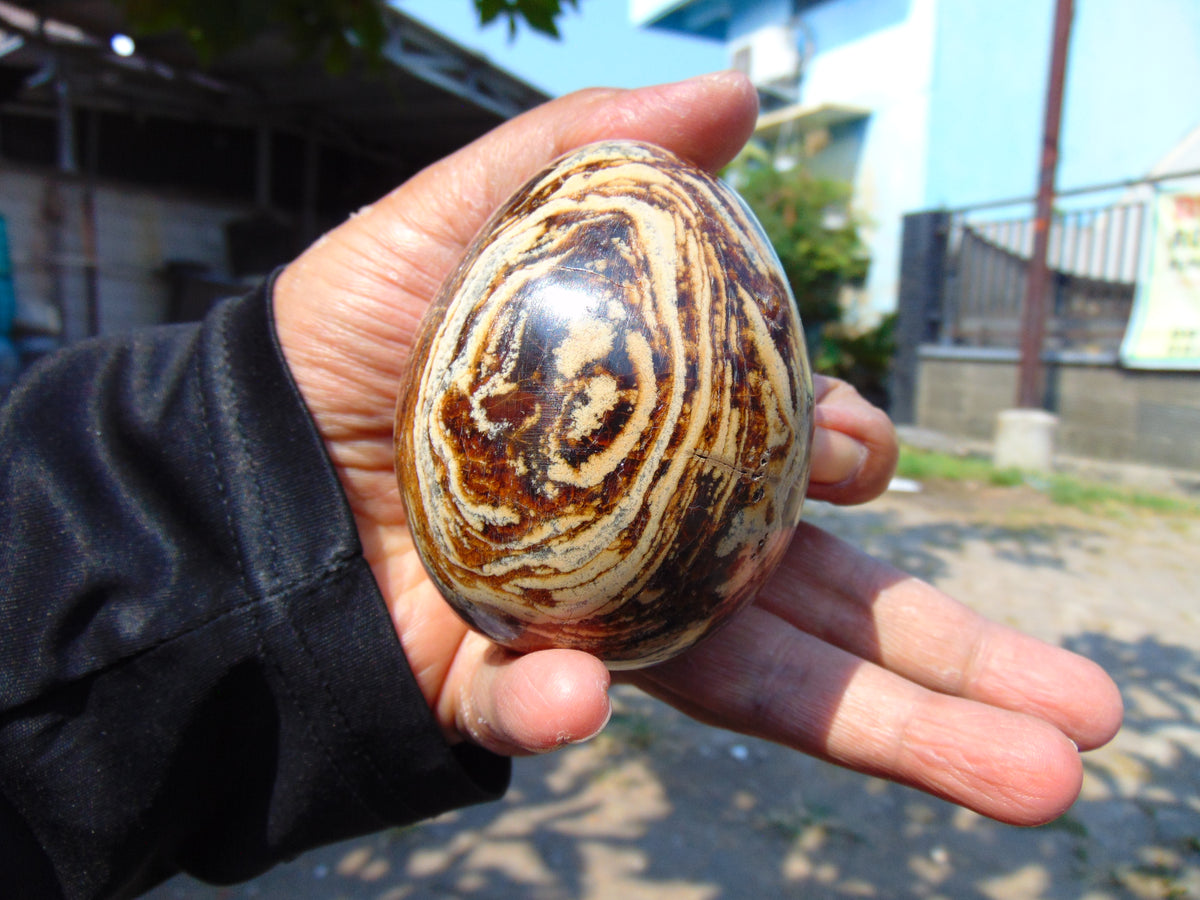 147 gr Shaped Egg - 87x71 mm Indonesia Aromatic Perfumed Yellow Cream Amber , Natural Stone Egg, Unique Home & Altar Decor 26CTL15