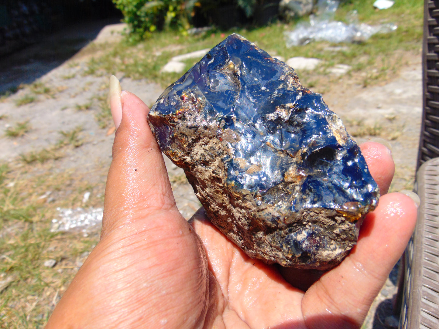 147 gram Rough Raw Indonesian Blue Amber for Healing RBAR92