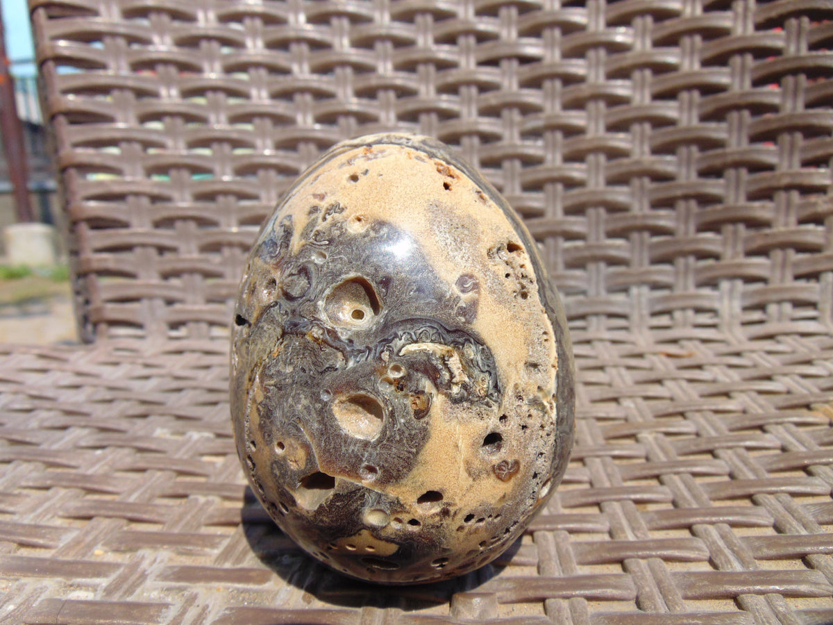 158 gr Shaped Egg - 80x60 mm Indonesia Aromatic Perfumed Yellow Cream Amber , Natural Stone Egg, Unique Home & Altar Decor 26CTL9