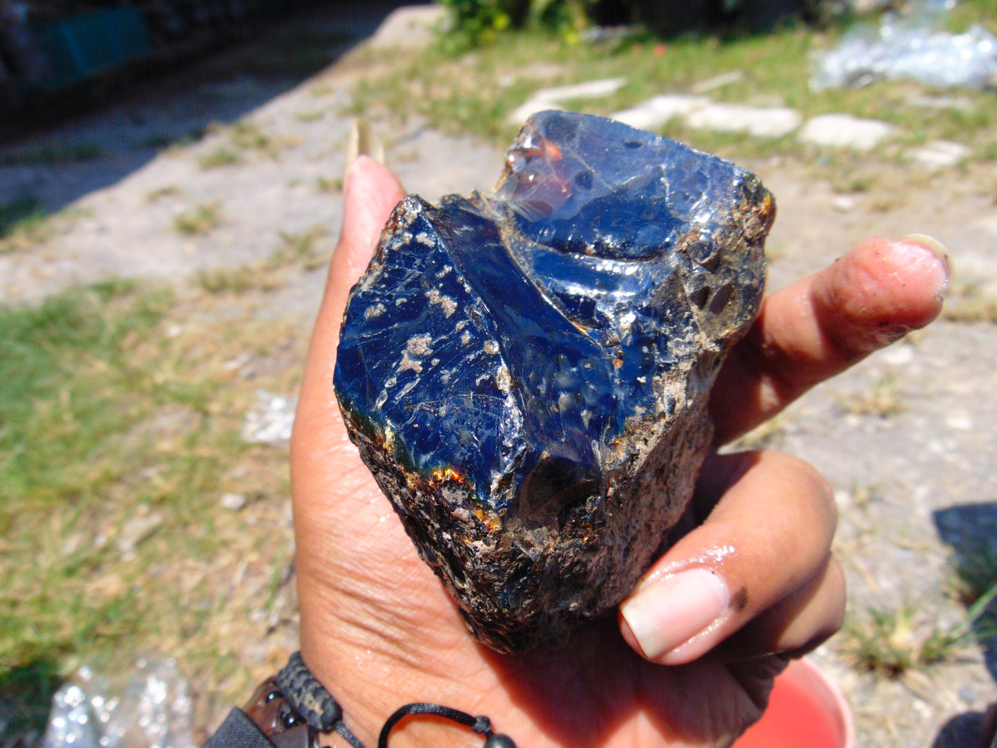 147 gram Rough Raw Indonesian Blue Amber for Healing RBAR92