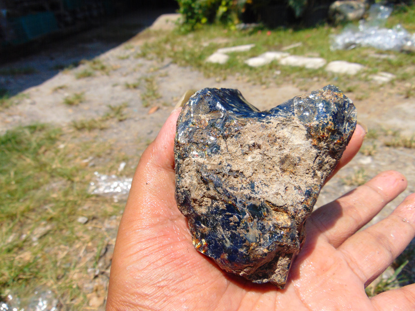 147 gram Rough Raw Indonesian Blue Amber for Healing RBAR92