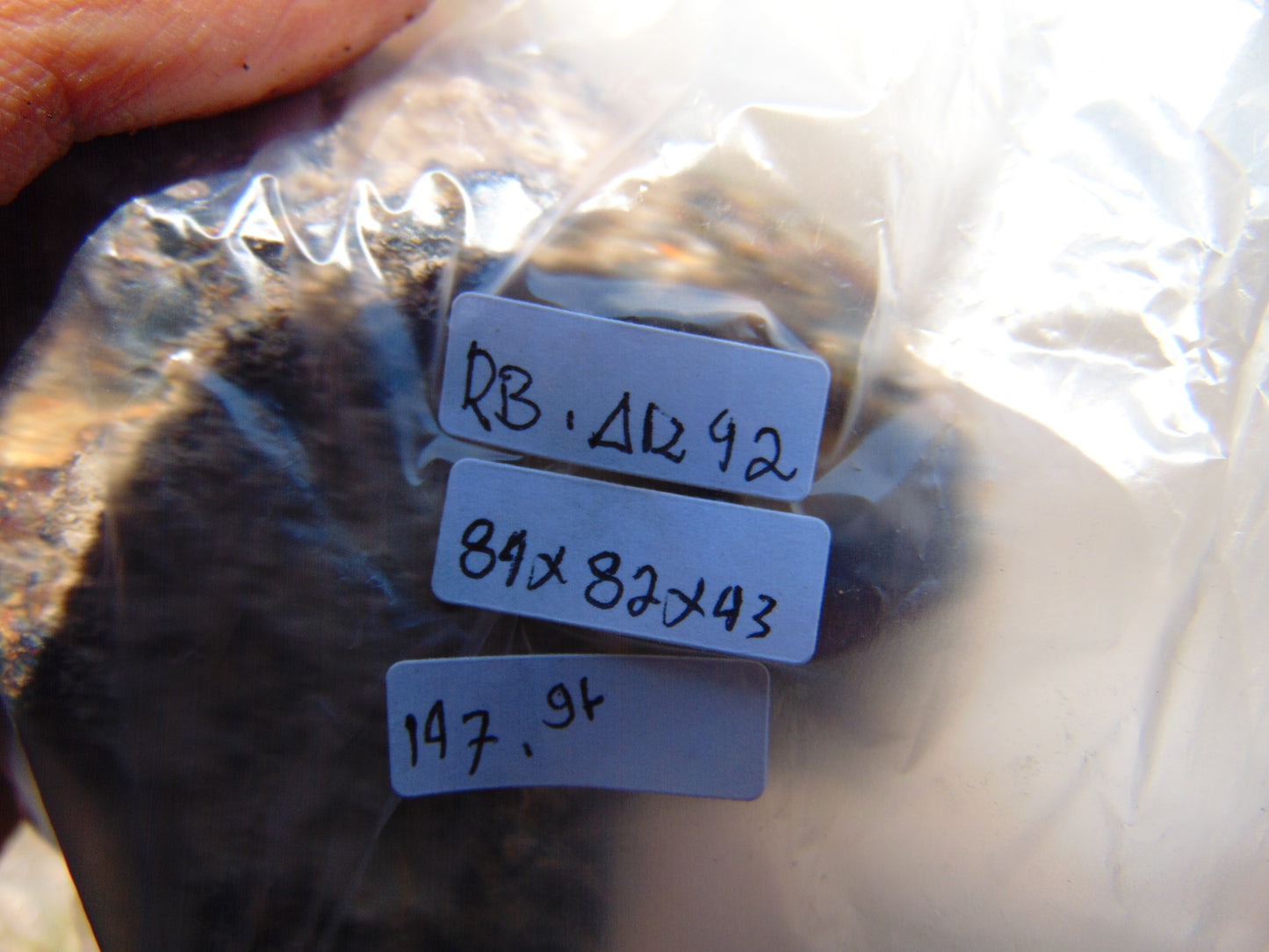 147 gram Rough Raw Indonesian Blue Amber for Healing RBAR92