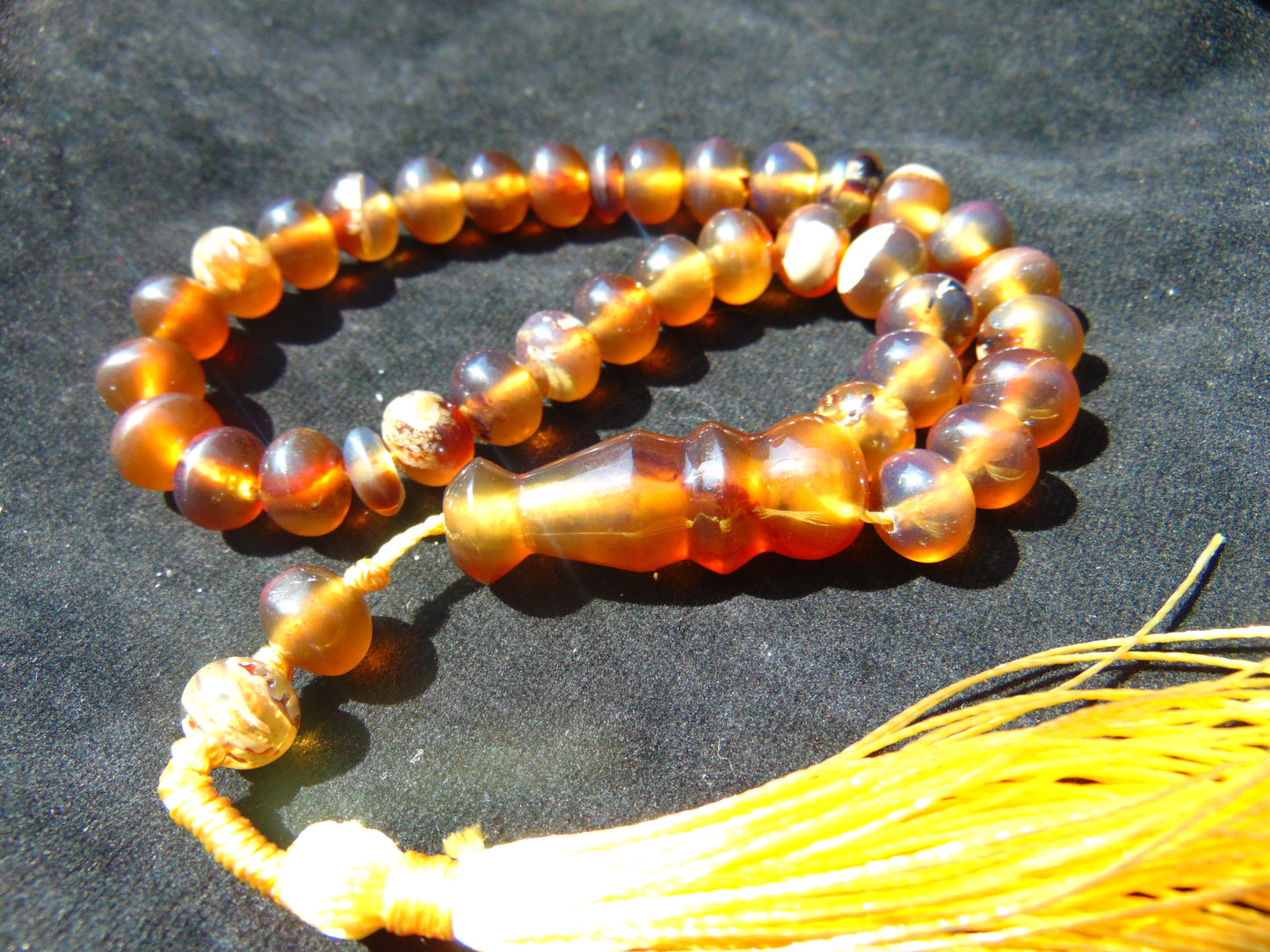 25 gr Hand Tasbih 33+2 Beads 8 mm Indonesian Blue Red Amber for Healing 26TBS850