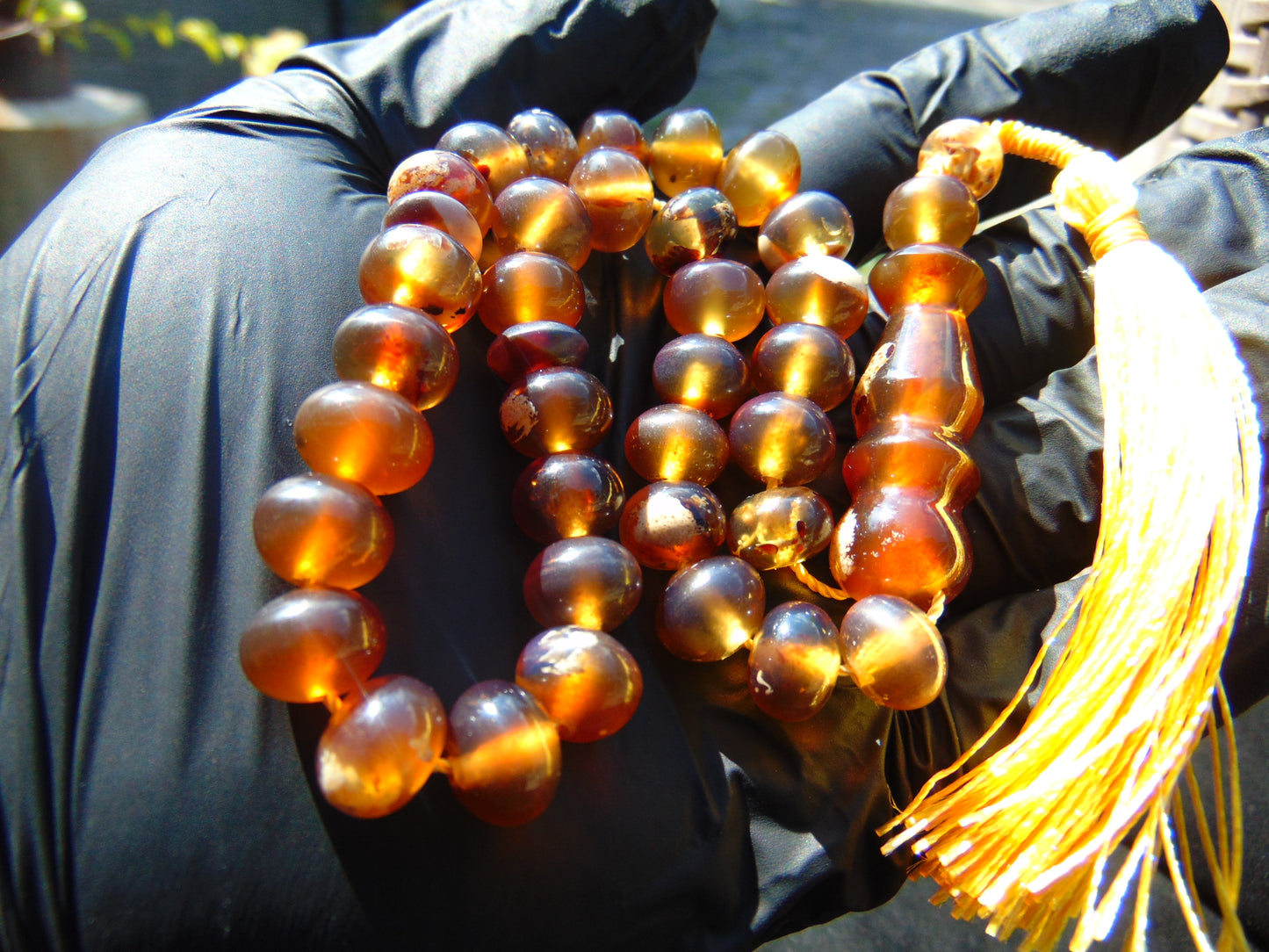 25 gr Hand Tasbih 33+2 Beads 8 mm Indonesian Blue Red Amber for Healing 26TBS850