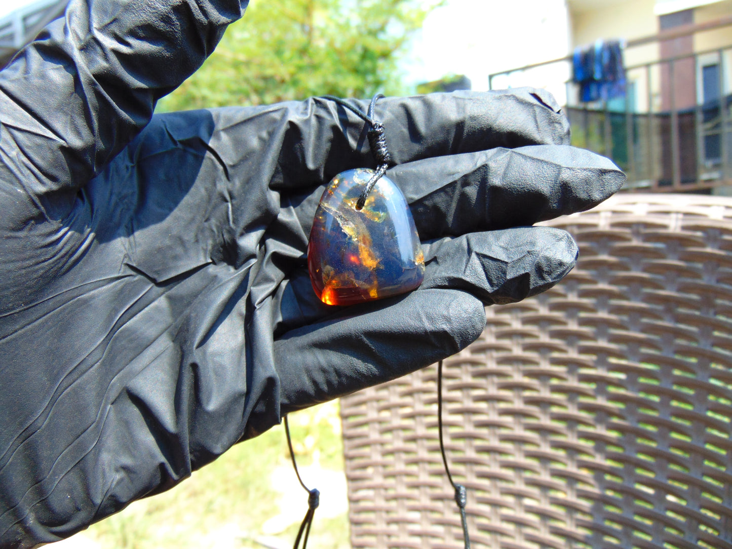 7 gram Pendant Indonesian Blue Amber for Healing PBN436