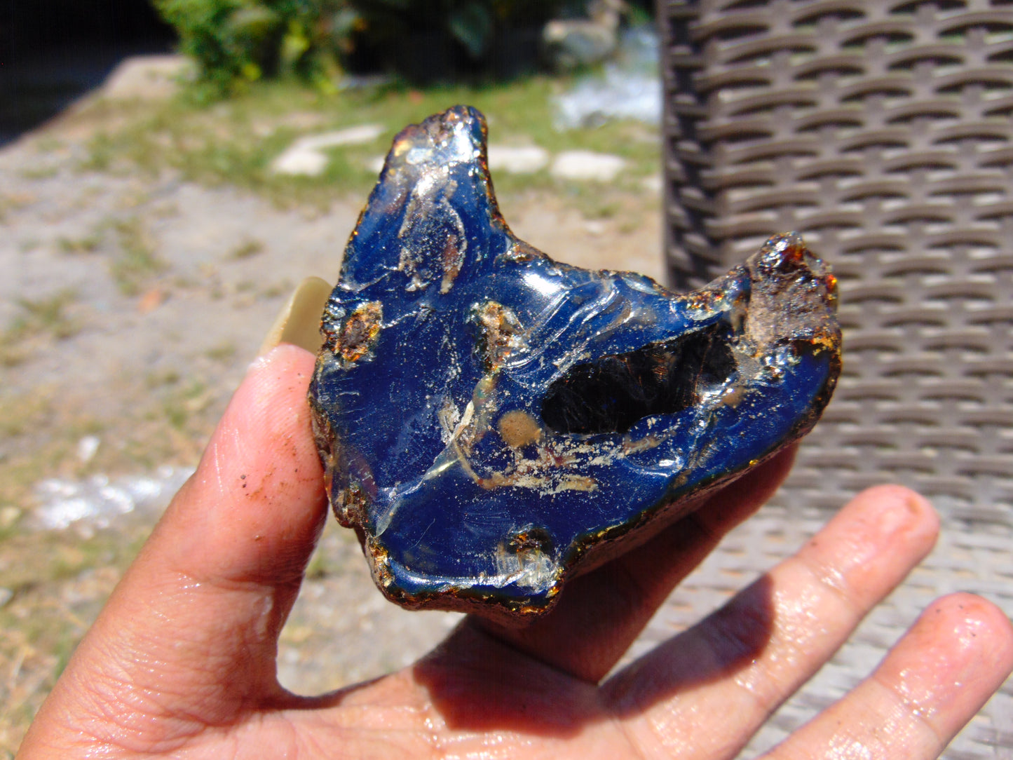 100 gram Rough Raw Indonesian Blue Amber for Healing RBAR46