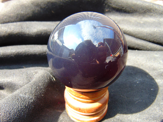 100 gr Shaped Ball Sphere 57 mm Indonesian Blue Amber for Healing AJ1057