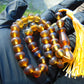 25gr Hand Tasbih 33+2 Beads 8 mm Indonesian Yellow Blue Amber for Healing 26TBS44