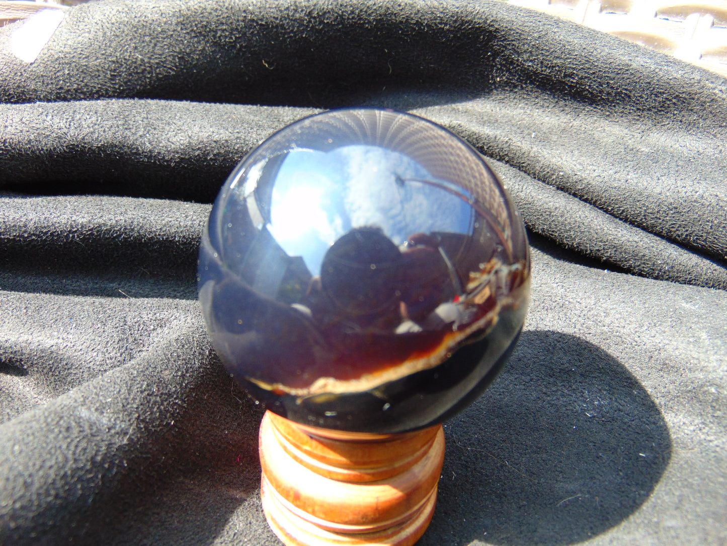 100 gr Shaped Ball Sphere 57 mm Indonesian Blue Amber for Healing AJ1057