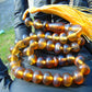 25gr Hand Tasbih 33+2 Beads 8 mm Indonesian Yellow Blue Amber for Healing 26TBS44