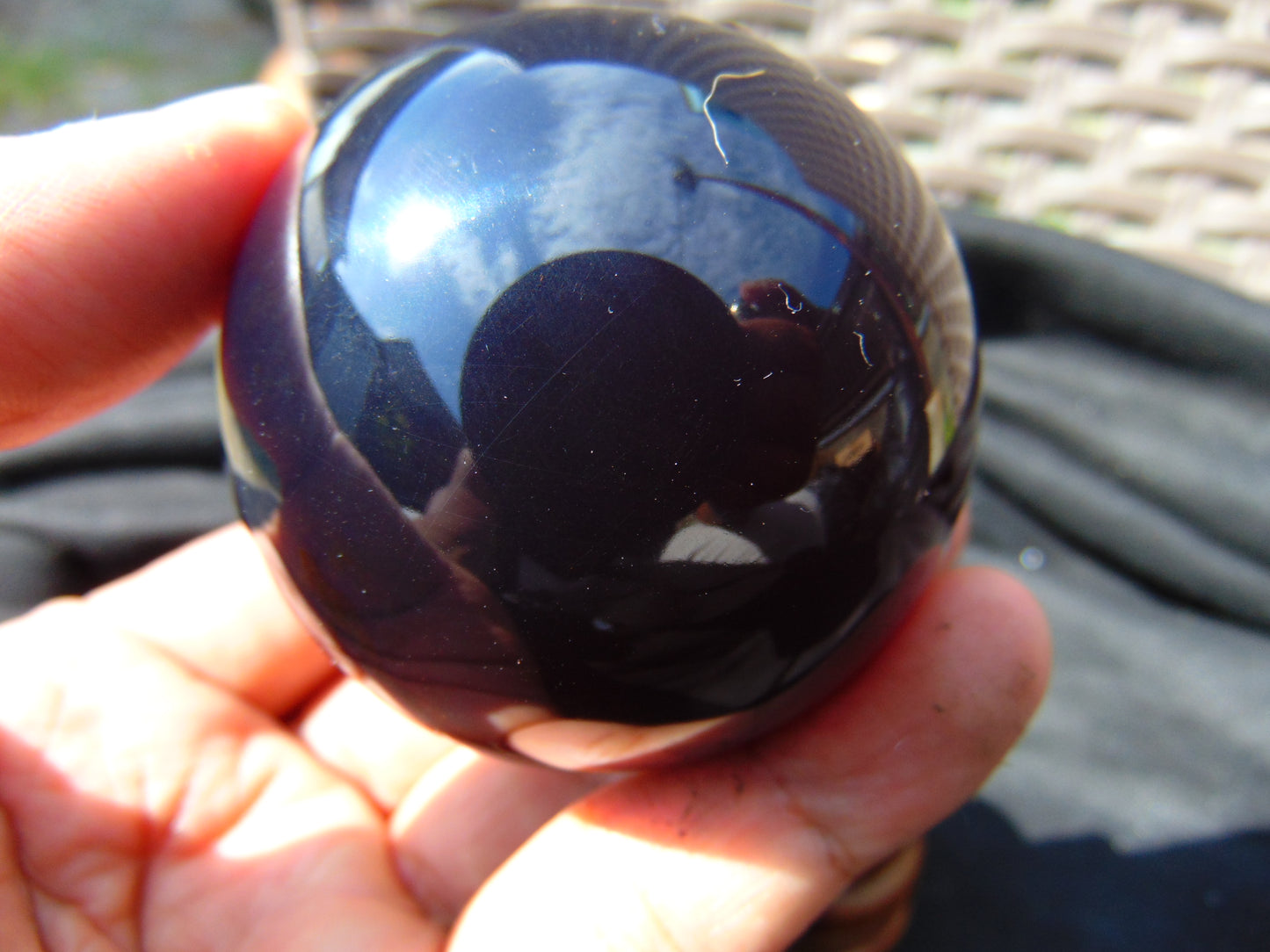 100 gr Shaped Ball Sphere 57 mm Indonesian Blue Amber for Healing AJ1057